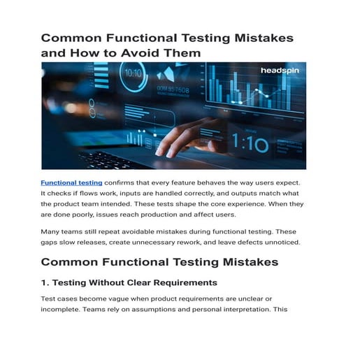 Common Functional Testing Mistakes and How to Avoid Them