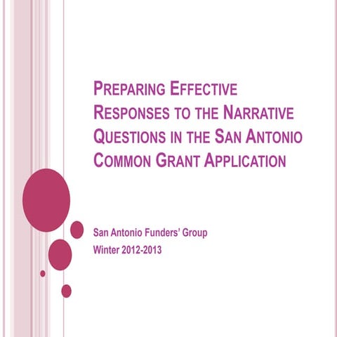 Common Grant Application Overview