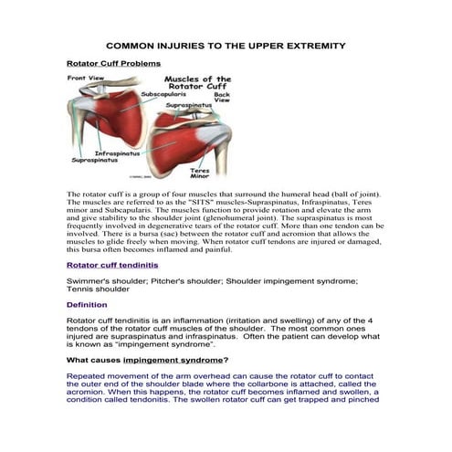 Common injuries to the upper extremity
