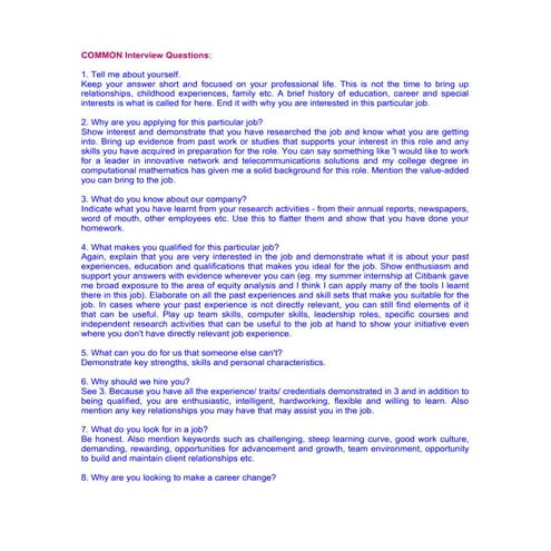 Common interview questions@net