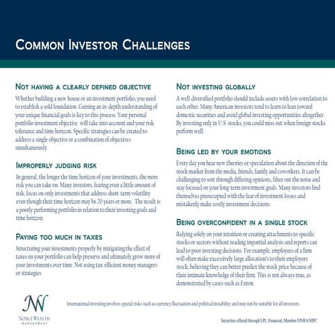 Common Investor Challenges