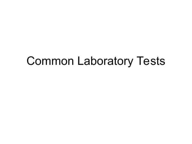 Hematological Laboratory Tests Pptx