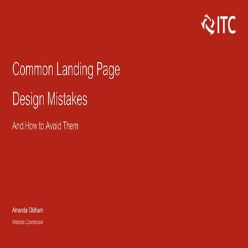 Masters of Marketing -- Common Landing Page Design Mistakes
