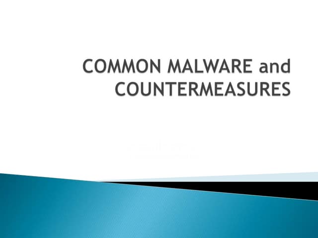 Common malware and countermeasures