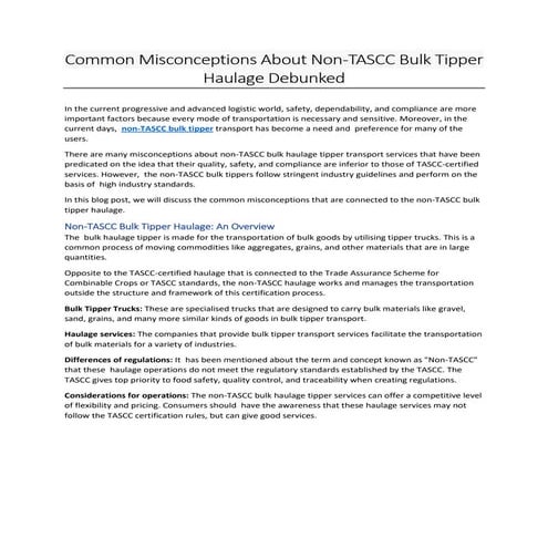 Common Misconceptions About Non-TASCC Bulk Tipper Haulage Debunked.pdf