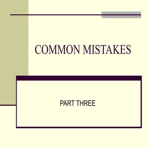 Common mistakes3