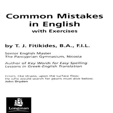Common mistakes in english