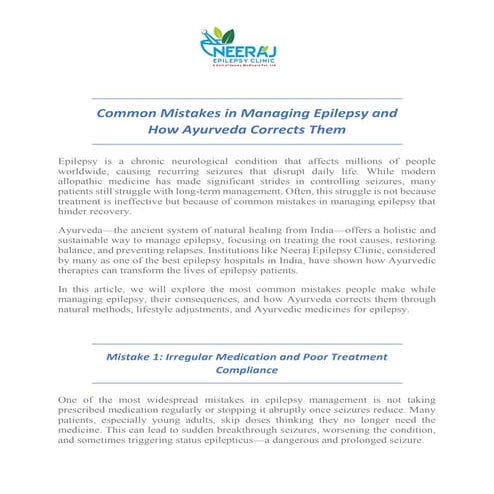 Common Mistakes in Managing Epilepsy and How Ayurveda Corrects Them.pdf