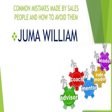 Common mistakes made by sales people and how to avoid them juma william