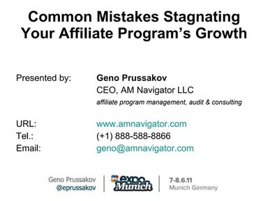 Common mistakes stagnating your affiliate programme's growth - Geno Prussakov