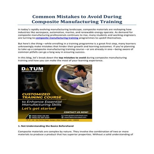 Common Mistakes to Avoid During Composite Manufacturing Training.pdf