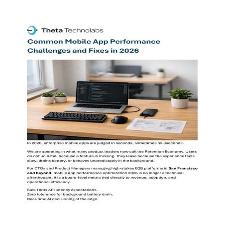 Common Mobile App Performance Challenges and Fixes in 2026 | PDF