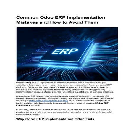 Odoo erp implementation methodology | PDF