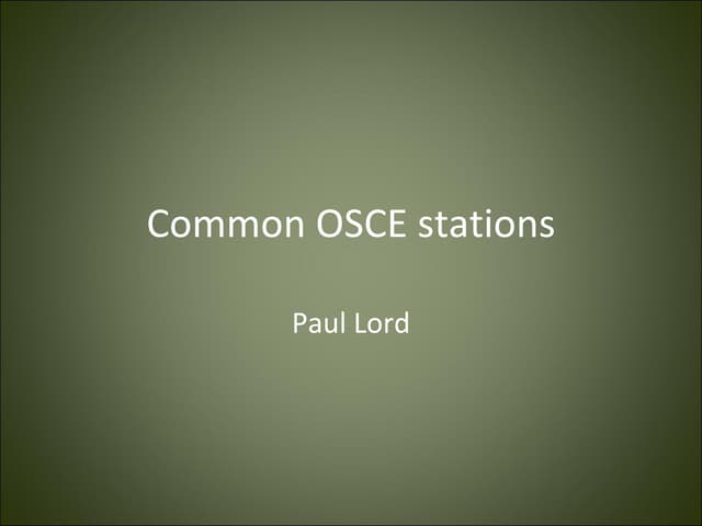 Common osc estations