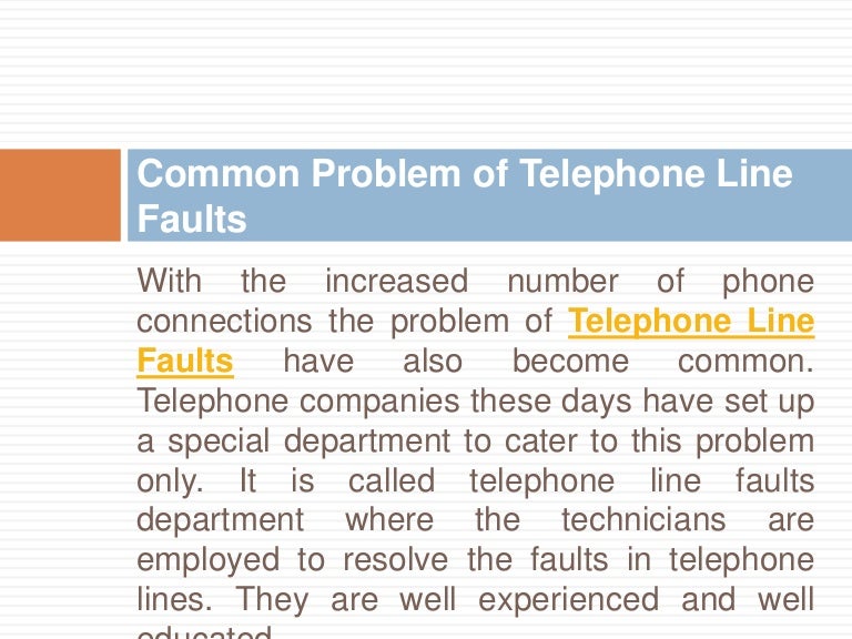 Common problem of telephone line faults
