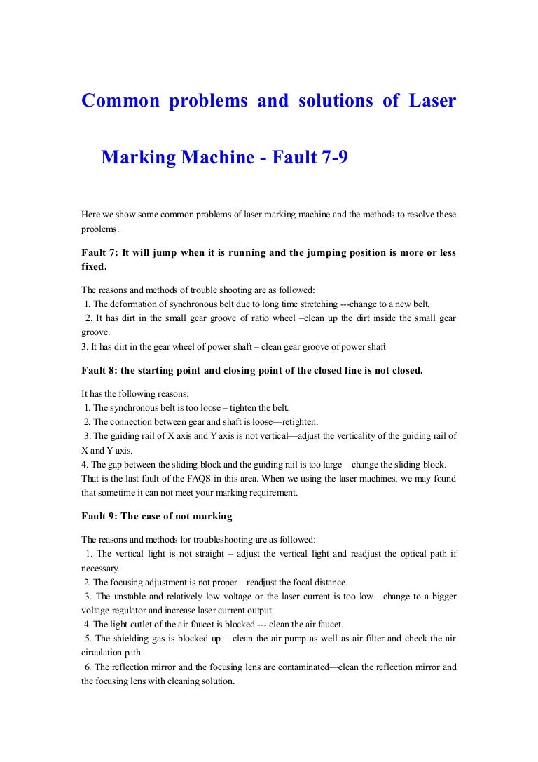 Common problems and solutions of laser marking machine fault 79