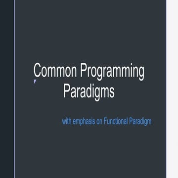 Common Programming Paradigms | PPT