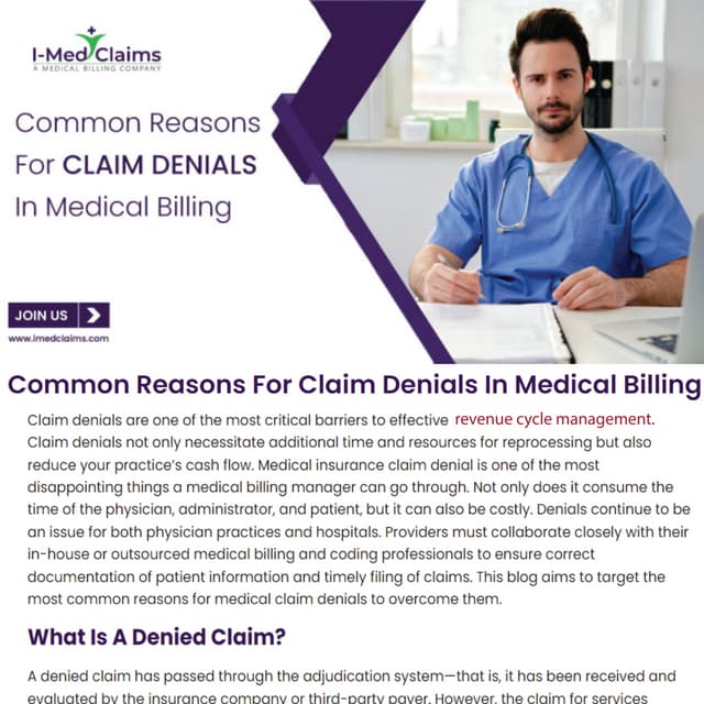 Common Reasons For Claim Denials In Medical Billing.pdf