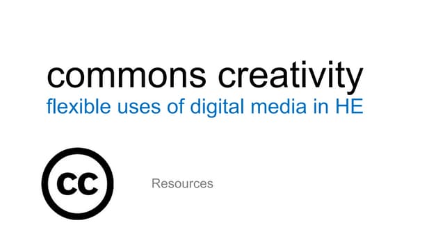 Commons Creativity (resources)