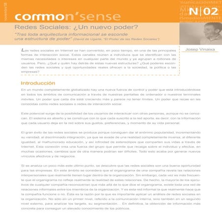 common'sense 02 - Redes sociales, un nuevo poder