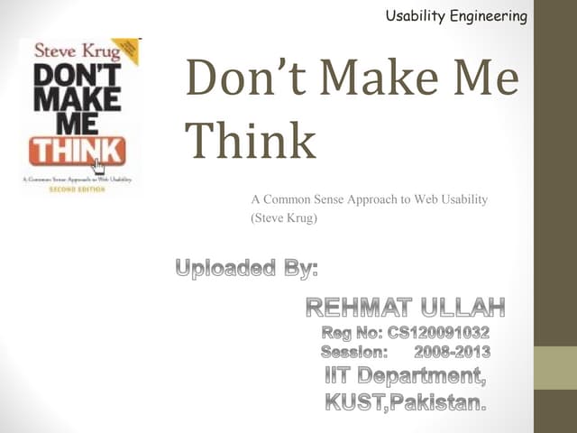 Common sense approach to web usability