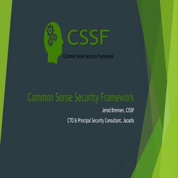 Common Sense Security Framework