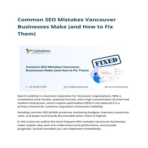 Common SEO Mistakes Vancouver Businesses Make (and How to Fi.docx