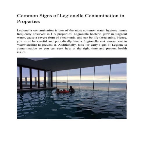 Common Signs of Legionella Contamination in Properties | PDF