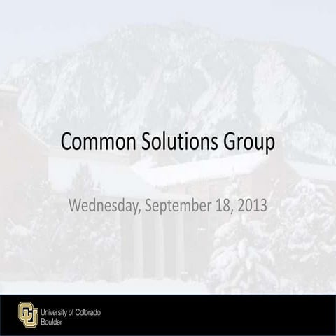 Desire2Learn Presentation to the Common Solutions Group 