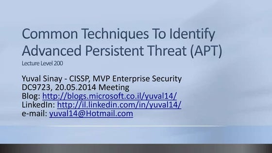 Cybersecurity Risk and Vulnerabilities - Begineers | PPT