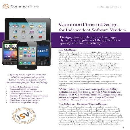 CommonTime mDesign for ISVs Datasheet