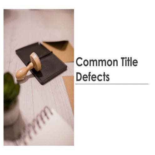 Common Title Defects | PDF