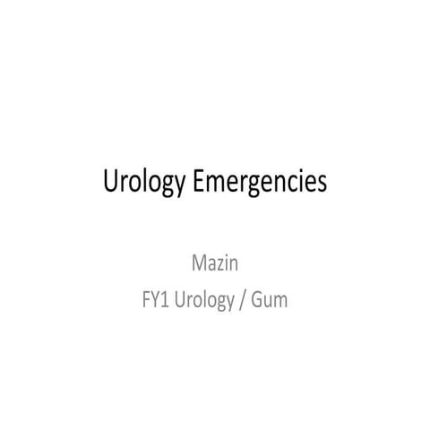 Common Urological Emergencies