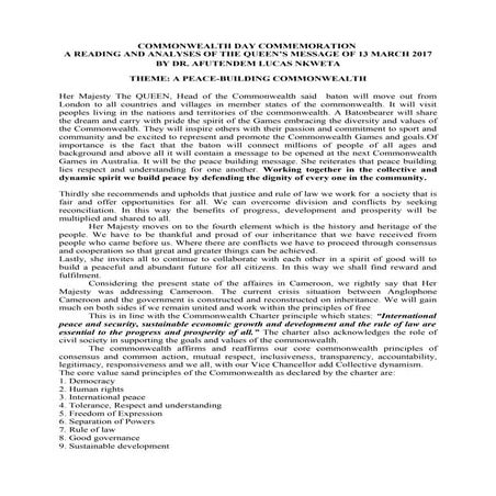 Commonwealth day commemoration Afutendem