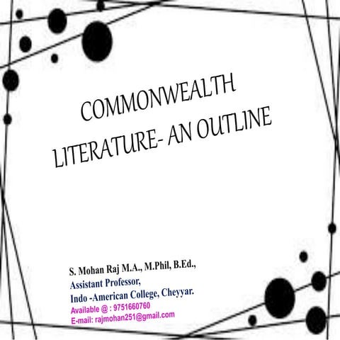 Commonwealth literature an outline