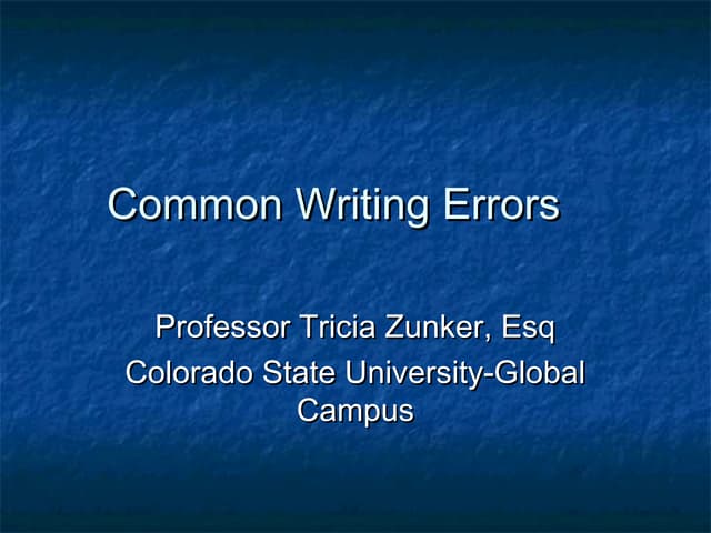 Common writing errors (revised) | PPT