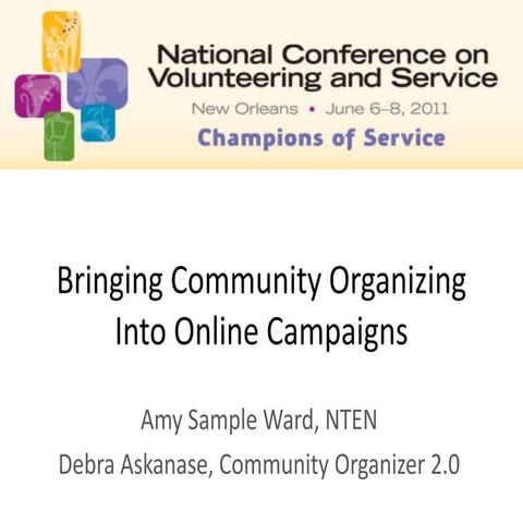 Community Organizing begins with Community Building