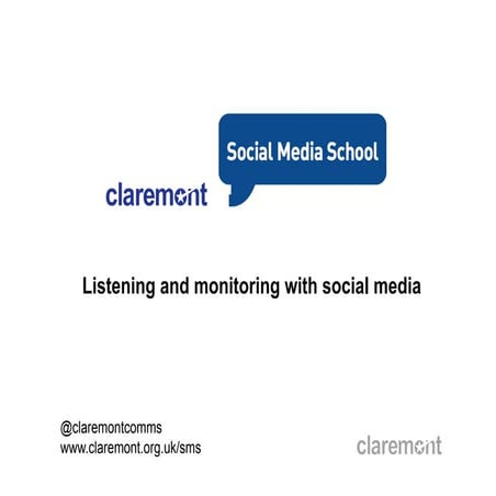 Listening and Monitoring in Social Media from CommsCamp