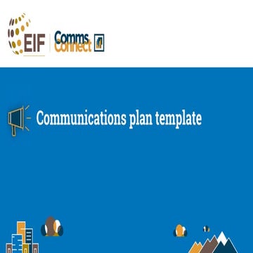 Communications Plan Template - CommsConnect