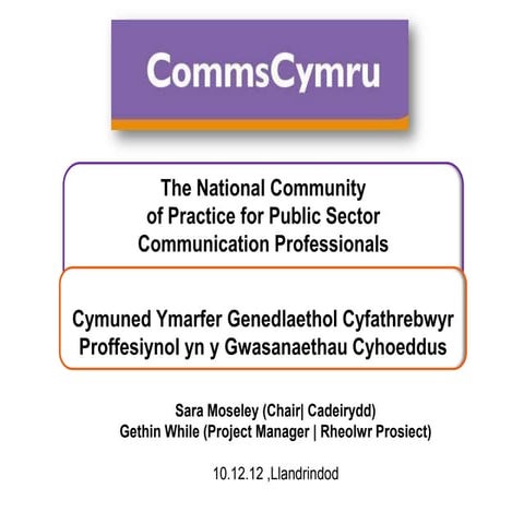 Comms Cymru – supporting engagement: what we can do? / cefnogi ymgysylltu: beth y gallwn ni ei wneud?