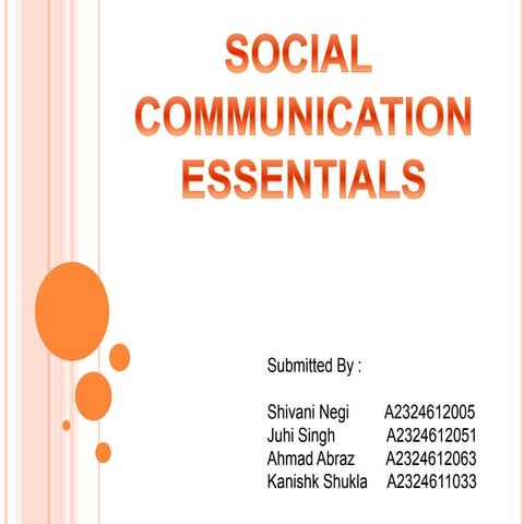Comm skills presentation ( essentials of social communication)