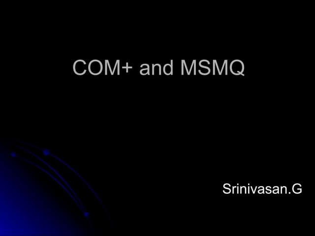 COM+ & MSMQ