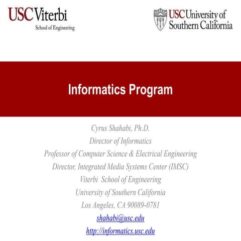 Informatics Master's Programs at USC | PPT