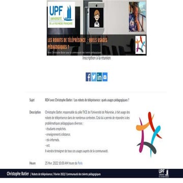 Webinaire sur les robots de telepresence