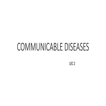 Communicable disease