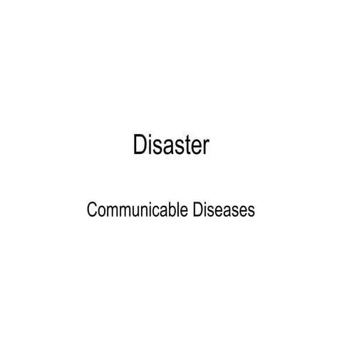 Communicable diseases