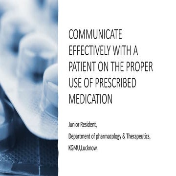 Prescribed Medication Order and Communication Skills.pptx