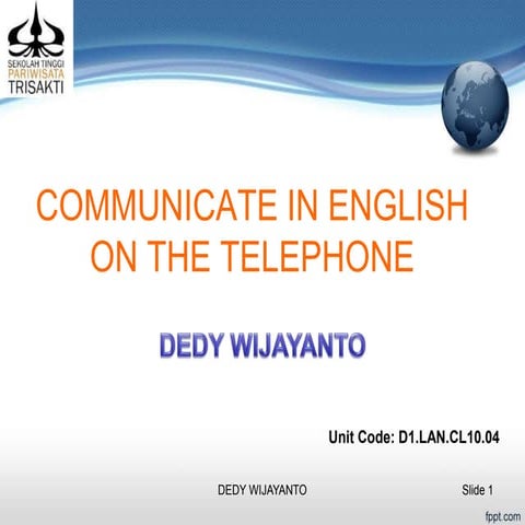 Communicate in english on the telephone