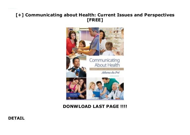 Communicating About Health Current Issues And Perspectives FRE 