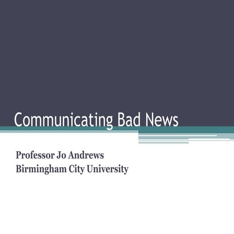 Communicating bad news